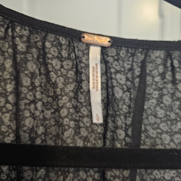 Free People Metallic Floral Peplum Blouse Women Top - Picture 4 of 4